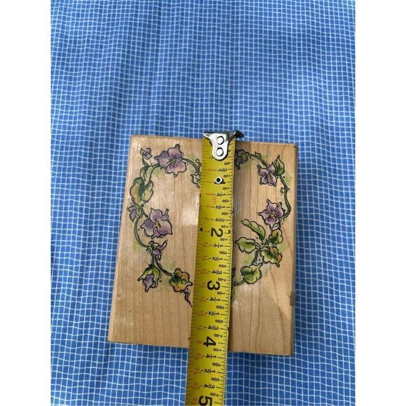 Vintage Rubber Floral Heart Stamp - Picture 4 of 5
